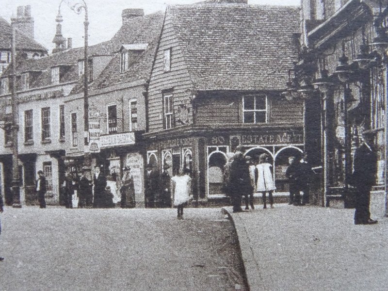 London Greenwich ELTHAM High Street & WW1 SOLDIERS IN STREET (1) c1918 Postcard