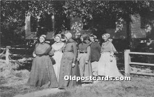 Shaker Sisters leaving the Meeting House real photo Harvard, Massachusetts, M...