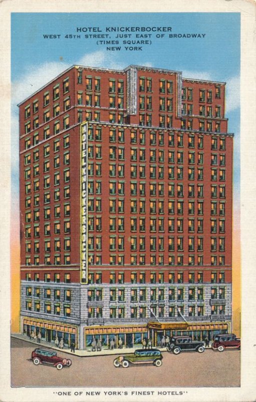 Hotel Knickerbocker - One of the New York's Finest Hotels - pm 1936 - Linen