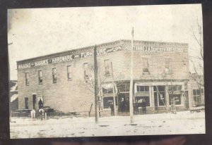 REAL PHOTO COLEMAN MICHIGAN DOWNTOWN HARDWARE STORE POSTCAQRD COPY