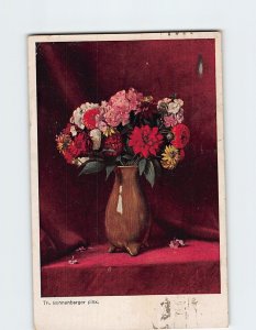 Postcard Flower Arrangement in a Vase Th. Bonnenberger pinx
