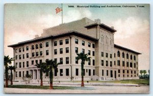 GALVESTON, Texas TX ~ MUNICIPAL BUILDING Auditorium ca 1910s Postcard