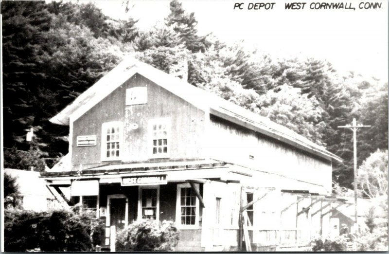 Vtg West Cornwall Connecticut CT Railroad Station Train Depot RPPC Postcard
