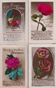 For My Cousins Birthday Flowers Real Photo 4x Cousin Greetings Postcard s