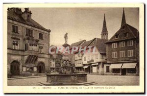 Old Postcard Obernai Place De L Hotel De Ville And Fontaine Sainte Odile