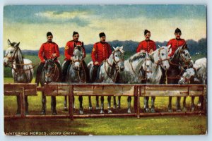 Scotland Postcard Watering Horses Scots Greys Military c1910 Oilette Tuck Art