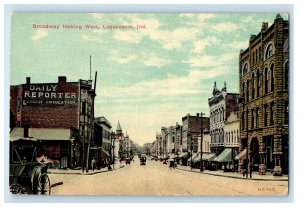 1911 Broadway Looking West Logansport Indiana IN Twelve Mills IN Postcard