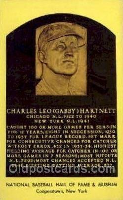 Charles Leo Gabby Hartnett Baseball Hall of Fame Card, Unused 