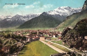 Vintage Postcard 1912 Panorama di Chiavenna Province of Sondrio Italy IT