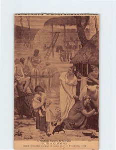 Postcard The divine, stamp By Puvis De Chavannes, Panthéon, Paris, France