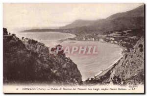 Grimaldi Postcard Old Italia di Mentone Veduta dai Torrente SAn Luigi Franco ...