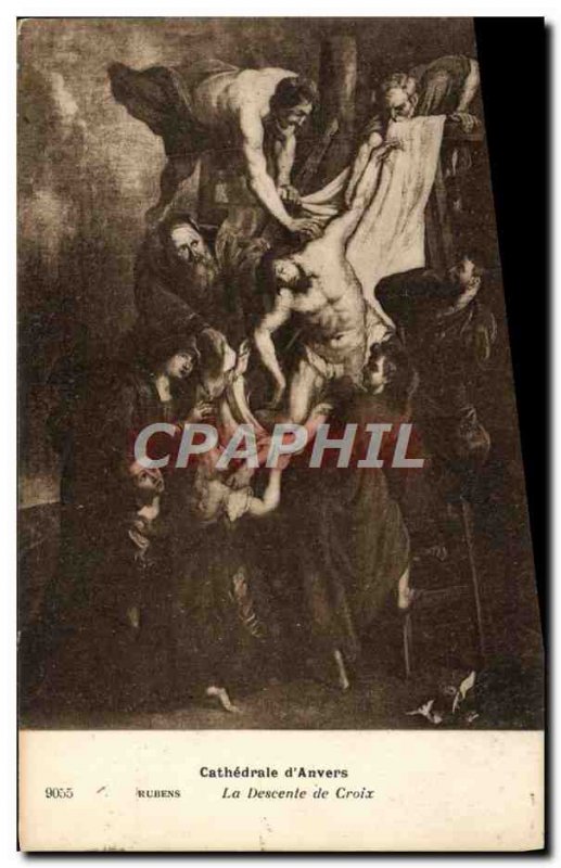 Old Postcard Cathedral & # 39Anvers Rubens Descent from the Cross