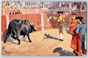 Bavaria Germany Postcard A Bull Fight c1910 Unposted Oilette Tuck Art