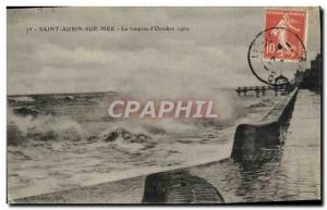 Old Postcard Saint Aubin Sur Mer La Tempete d & # 1909 39octobre