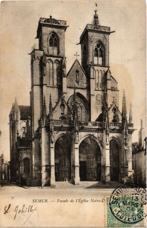 CPA SEMUR - Facade de l'Église Notre-Dame (354037)