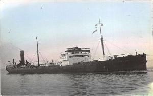 Saranac Cargo Steam Ship Tinted Real Photo RPPC Postcard