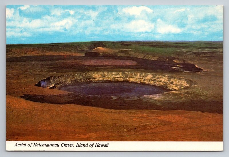 Aerial Of Halemaumau Crater Island Of Hawaii Vintage Unposted Postcard