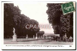 Postcard Old Saint Cloud Bridge The parterre of the Orangery View Paris