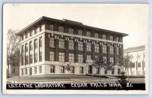 Cedar Falls Iowa IA Postcard RPPC Photo I S T C Laboratory Building 1912 Antique