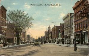 Cortland NY Main St. c1910 Old Postcard