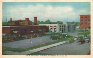 Vintage Postcard 1951 C.N.R.  Station London Ontario Canada CAN