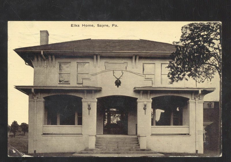 SAYRE PENNSYLVANIA PA. ELKS HOME LODGE BUILDING VINTAGE POSTCARD