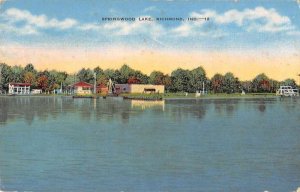 Richmond Indiana Springwood Lake Scenic View Vintage Postcard AA6994