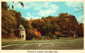 Vintage Postcard 1920's Entrance Hawks Nest State Park Charleston West Virginia