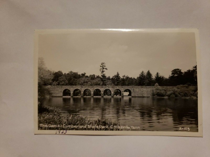 Vintage Postcard Dam at Cumberland State Park Crossville Tennessee 1933 RPPC 739