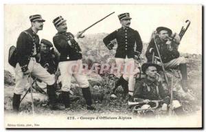 Old Postcard Army Group & # 39officiers Alpine Uniform Uniform