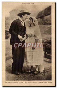 Old Postcard The Auvergne Couple Folklore Costume