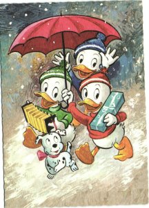 PC DISNEY, HUEY, DEWEY AND LOUIE DUCKS, Vintage Postcard (b35955)