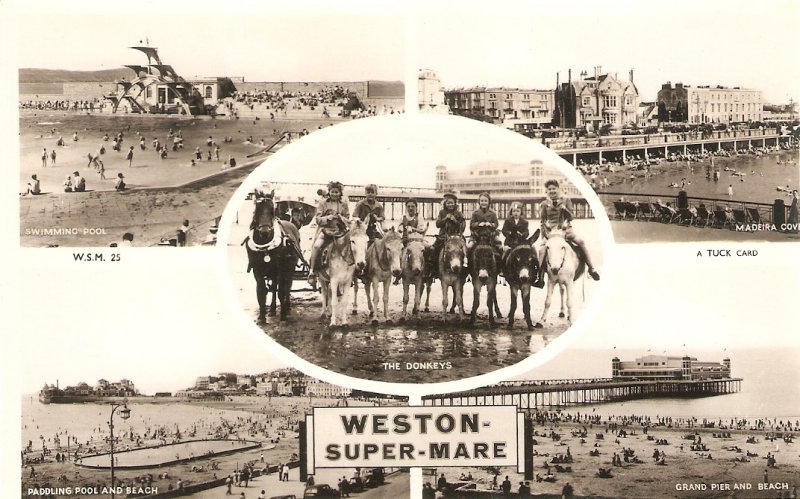 Views of Weston Supermare. the donkeys..  Tuck Real Photograph Ser. PC