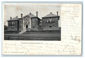 1908 Emergency Hospital Building Warren Pennsylvania PA Posted Antique Postcard