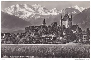 RP; THUN, Berne, Switzerland; Schloss mit Bluemlisalpgruppe, 1950s