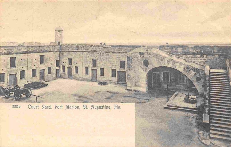 Court Yard Fort Marion St Augustine Florida 1905c Rotograph postcard