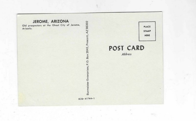 VTG postcard, Old prospectors at the ghost City of Jerome, Arizona 