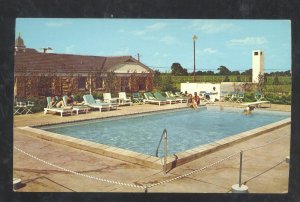 JOLIET ILLINOIS MANOR MOTEL SWIMMING POOL ROUTE 66 ADVERTISING POSTCARD