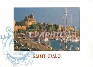 Modern Postcard Saint Malo ramparts the pond and the castle