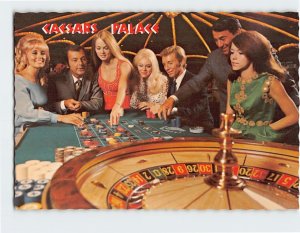 Postcard Gambling Scene The Caesars Palace Casino Las Vegas Nevada USA