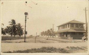 RR Train Station Depot - With Tela Honduras RPPCs c1930 Real Photo Postcard