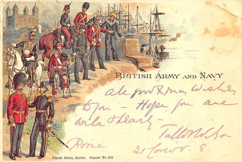 British Army and Navy  1907 Postcard