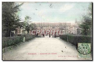 Old Postcard Angers Army Barracks Genie