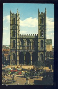 Montreal, Quebec-P.Q.,Canada Postcard, Notre Dame Church, Old Cars