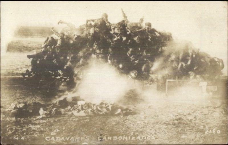 Mexican-American Conflict 1914 Battle of Tampico Burning Battles RPPC MaCabre