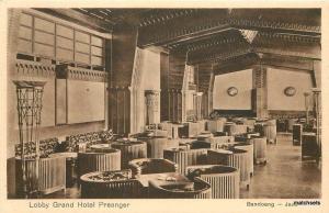 1920s Interior Grand Hotel Preanger Java Indonesia South East Asia postcard 1832