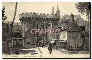 Old Postcard Chartres La Porte Guillaume Buvette rider