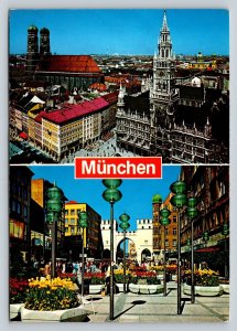 c1981 Munich Germany Cathedral & Street View 4x6 VINTAGE Postcard 0226