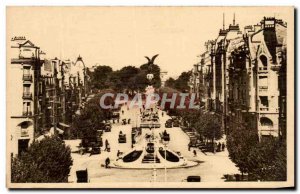 Old Postcard Reims La Fontaine Sube And Place Drouet d & # 39Erlon