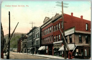 OIL CITY PA CENTER STREET 1908 ANTIQUE POSTCARD